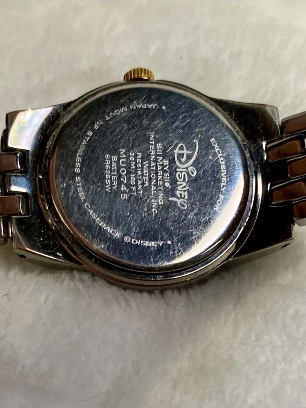 Disney Two-Tone Gold & Silver Minnie Mouse Watch with Blue Dial